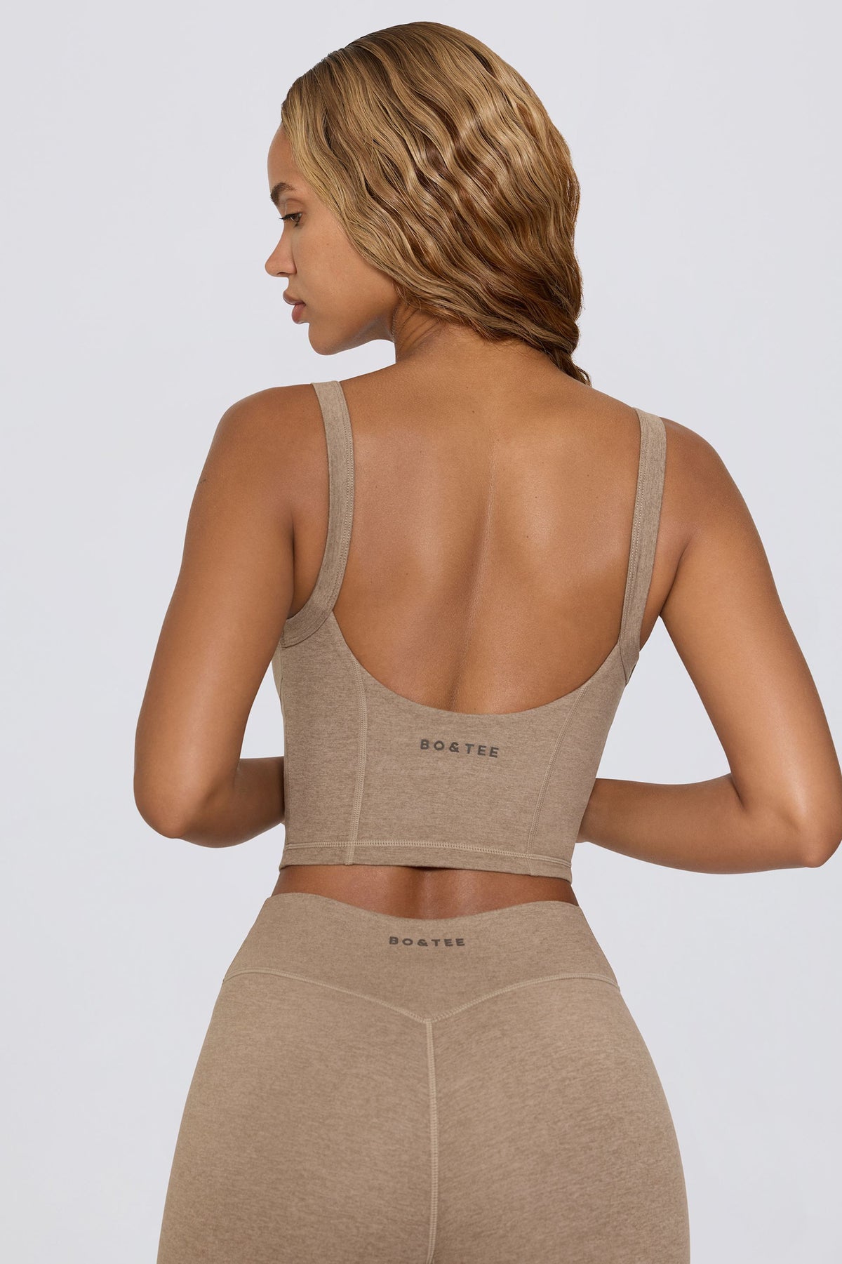 ⁣⁢Cropped Tanktop in Mocha Marl⁤⁣ - 2