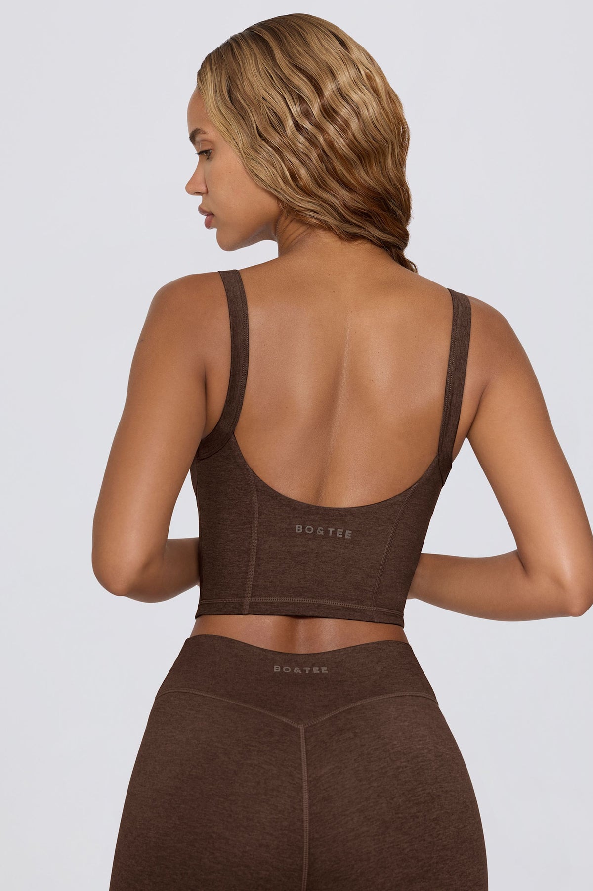 ⁣⁢Cropped Tanktop in Pecan Marl⁤⁣ - 2