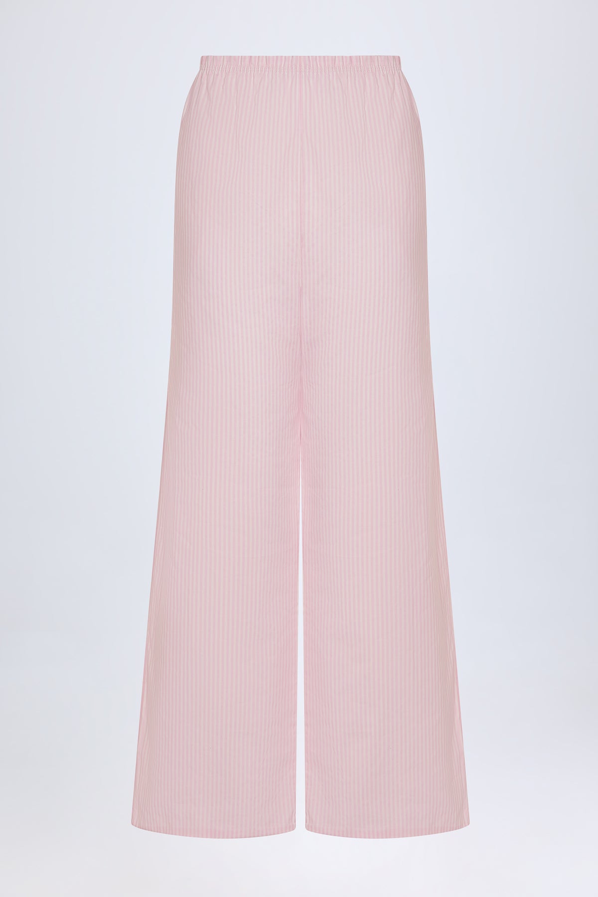 ⁣⁢Wide-Leg-Hose aus Baumwollpopeline mit rosa-weißen Streifen⁤⁣
