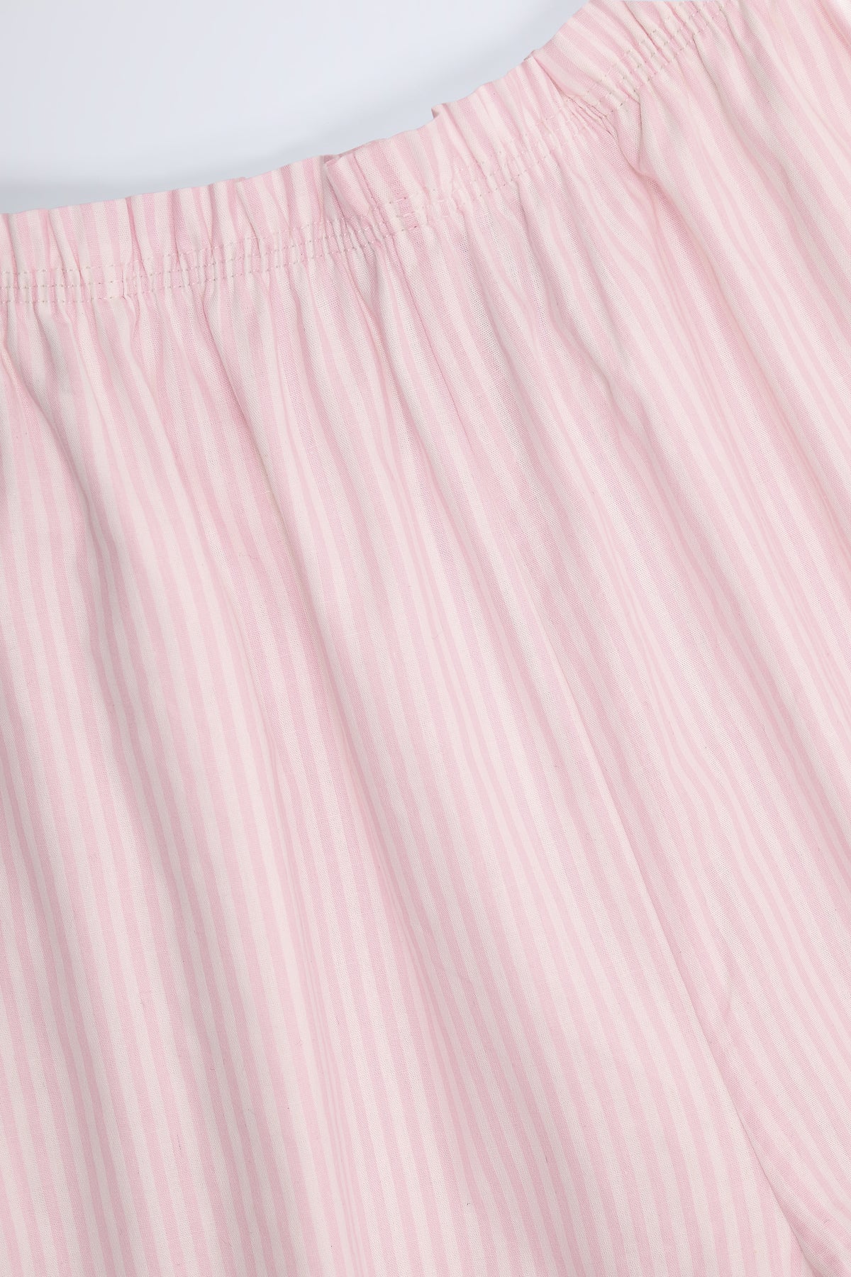 ⁣⁢Wide-Leg-Hose aus Baumwollpopeline mit rosa-weißen Streifen⁤⁣