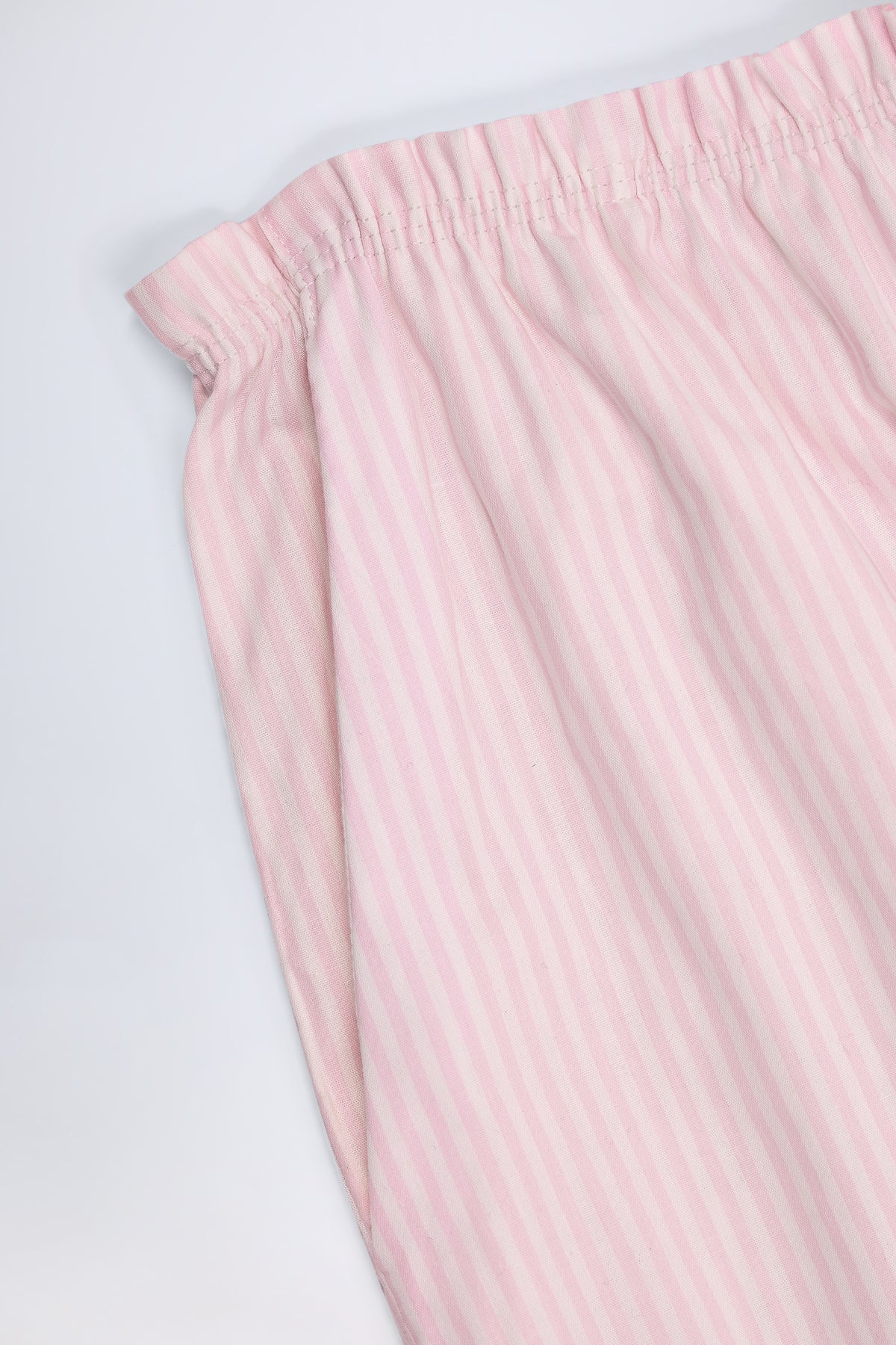 ⁣⁢Wide-Leg-Hose aus Baumwollpopeline mit rosa-weißen Streifen⁤⁣