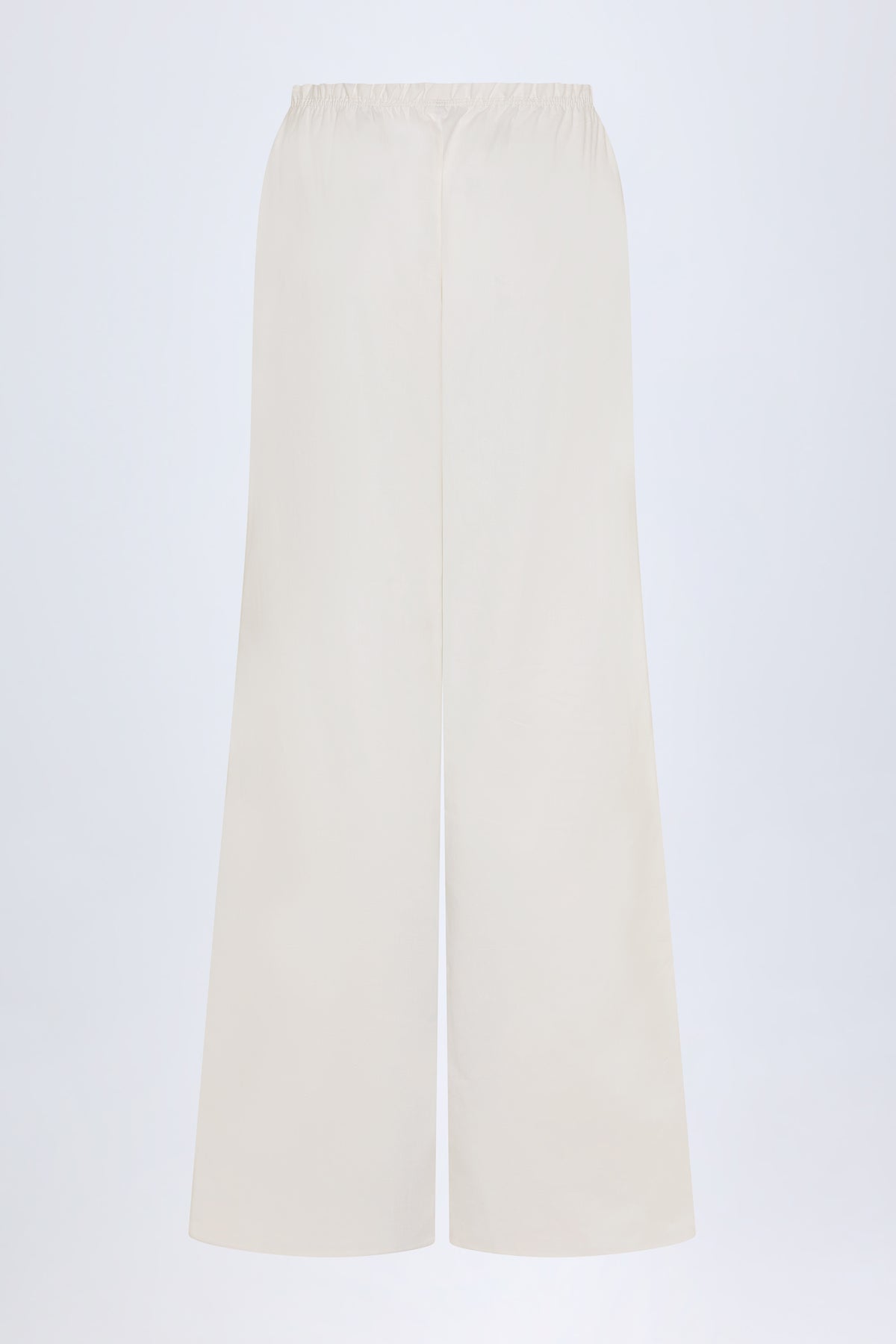 ⁣⁢Wide-Leg-Hose aus Baumwollpopeline in Weiß⁤⁣