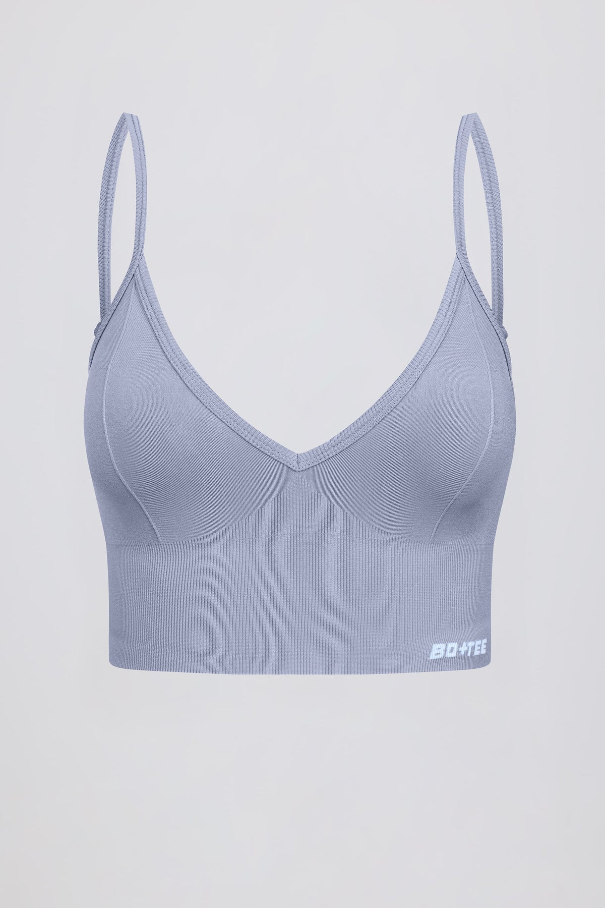 ⁣⁢Define Luxe Sport-BH mit V-Ausschnitt in Graublau⁤⁣
