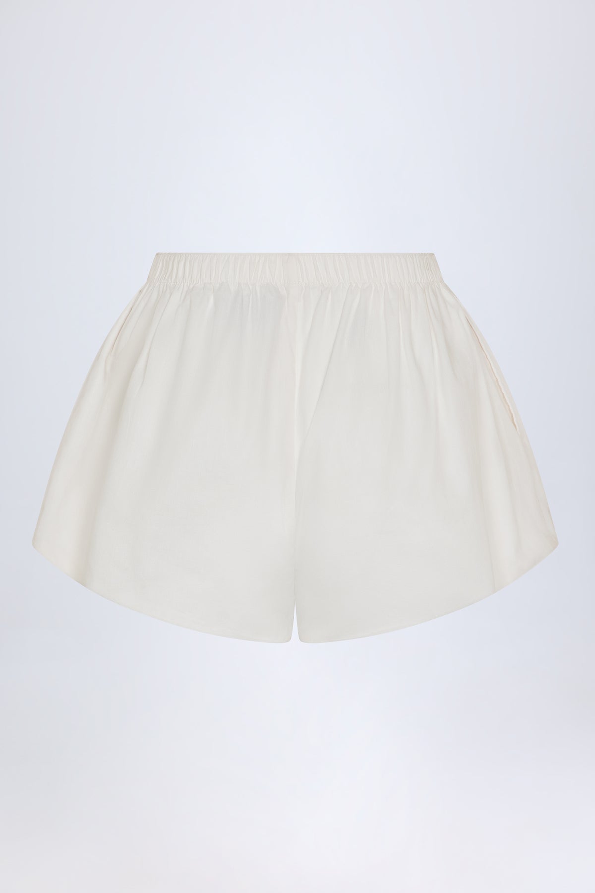⁣⁢Shorts aus Baumwollpopeline mit Bindedetail vorne in Weiß⁤⁣