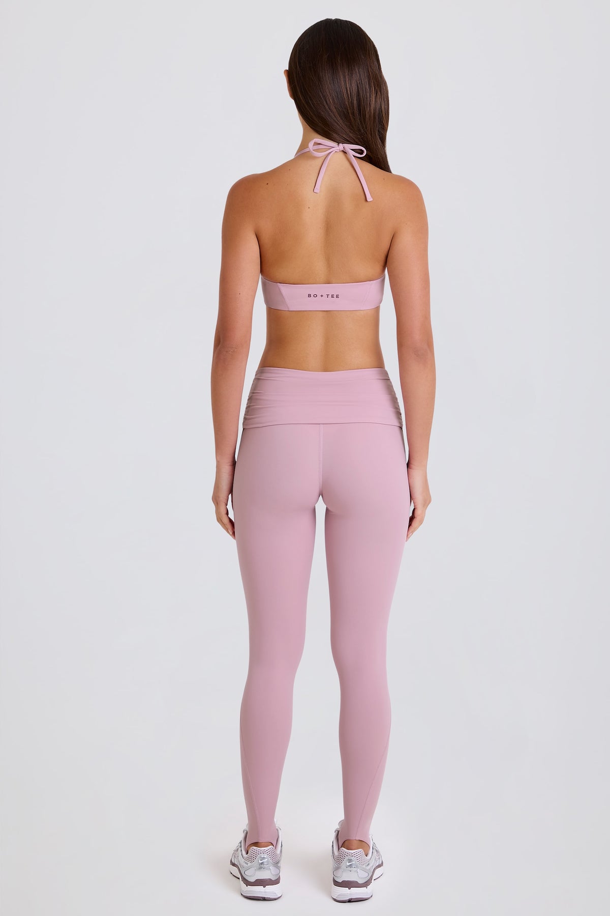 ⁣⁢Mid-Waist-Steggings mit Umschlagbund in Mauve⁤⁣