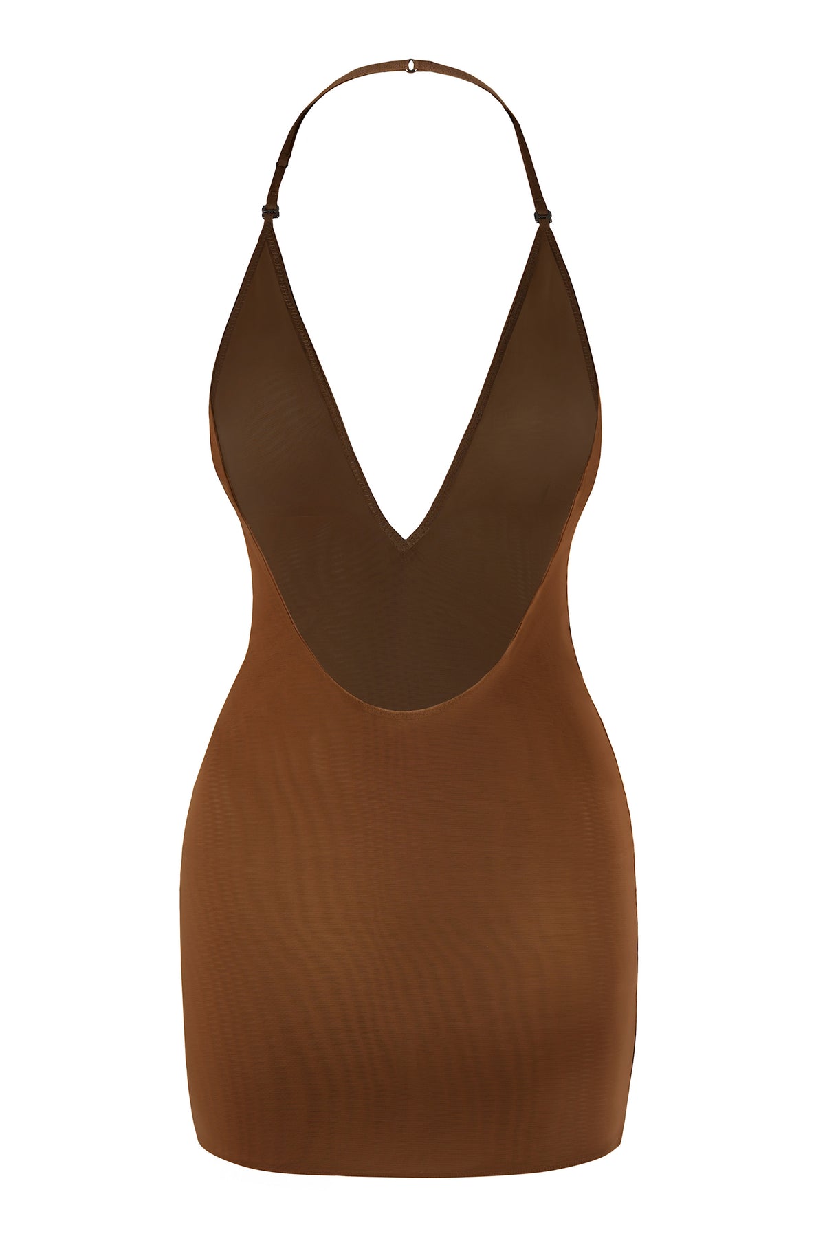 ⁣⁢Multiway-Mini-Unterkleid aus weichem Mesh in Kastanienbraun⁤⁣