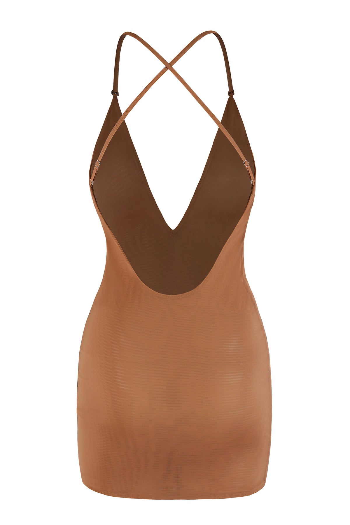 ⁣⁢Multiway-Mini-Unterkleid aus weichem Mesh in Honig⁤⁣
