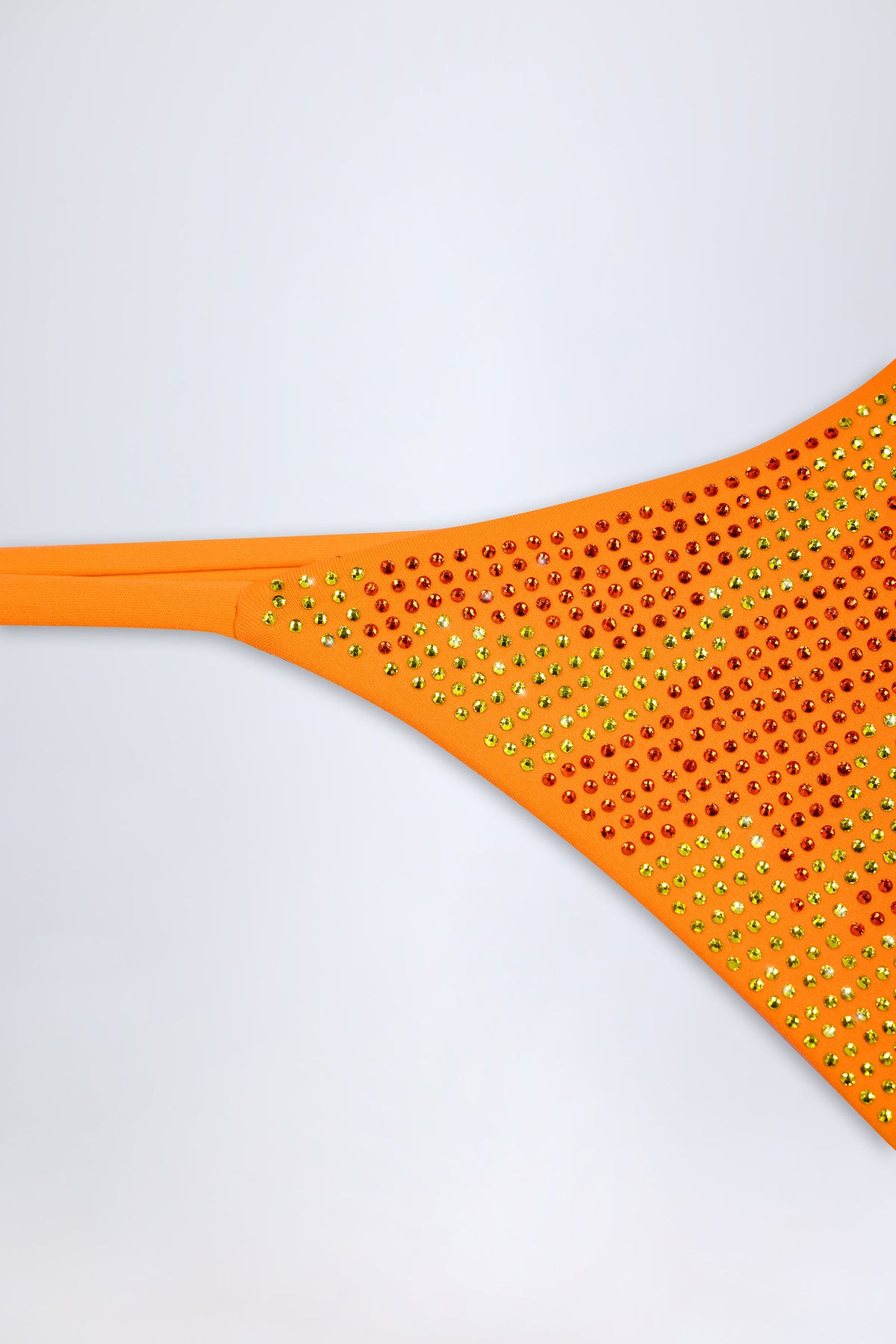 ⁣⁢Verzierte Tanga-Bikinihose in tropischem Orange-Print⁤⁣