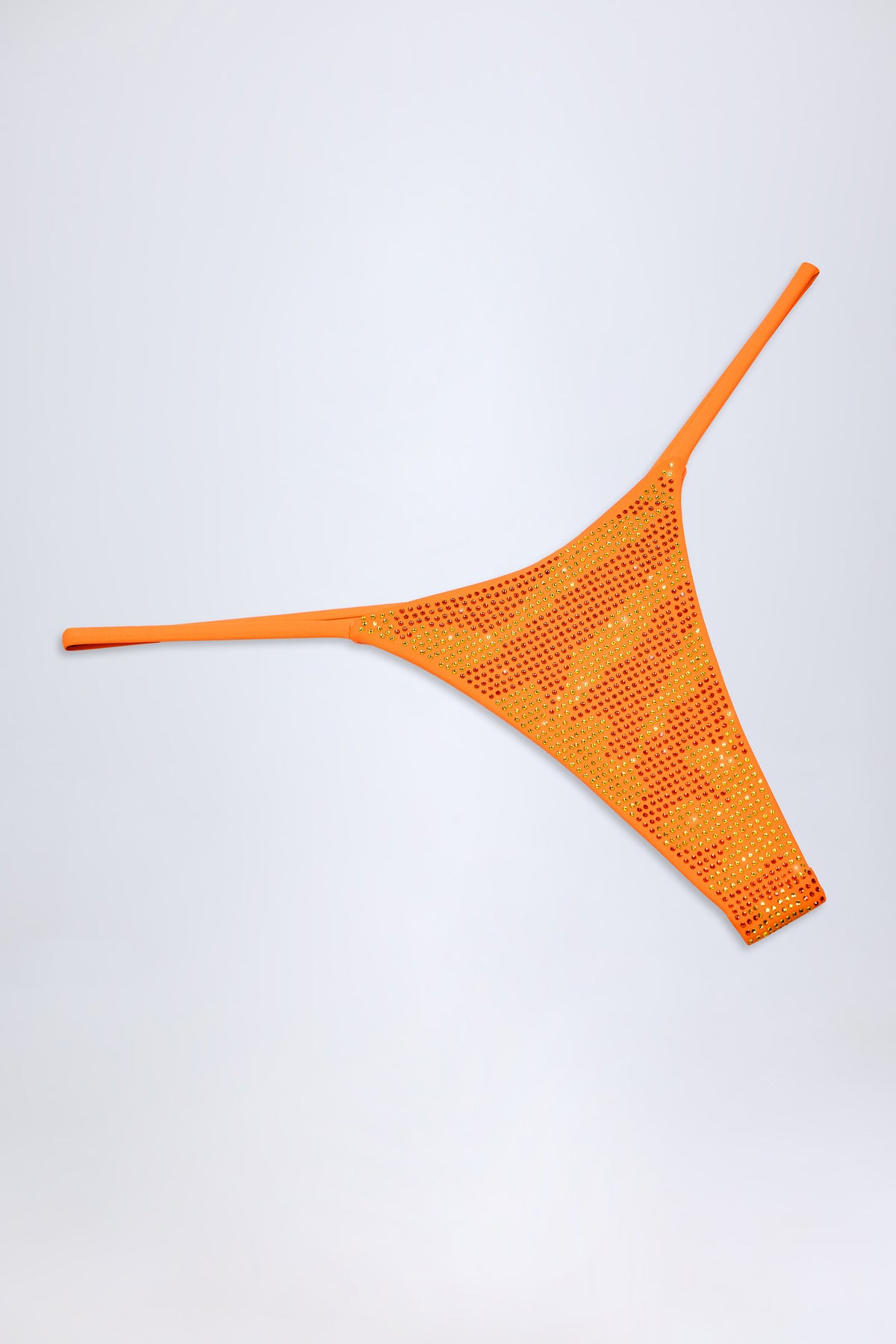⁣⁢Verzierte Tanga-Bikinihose in tropischem Orange-Print⁤⁣