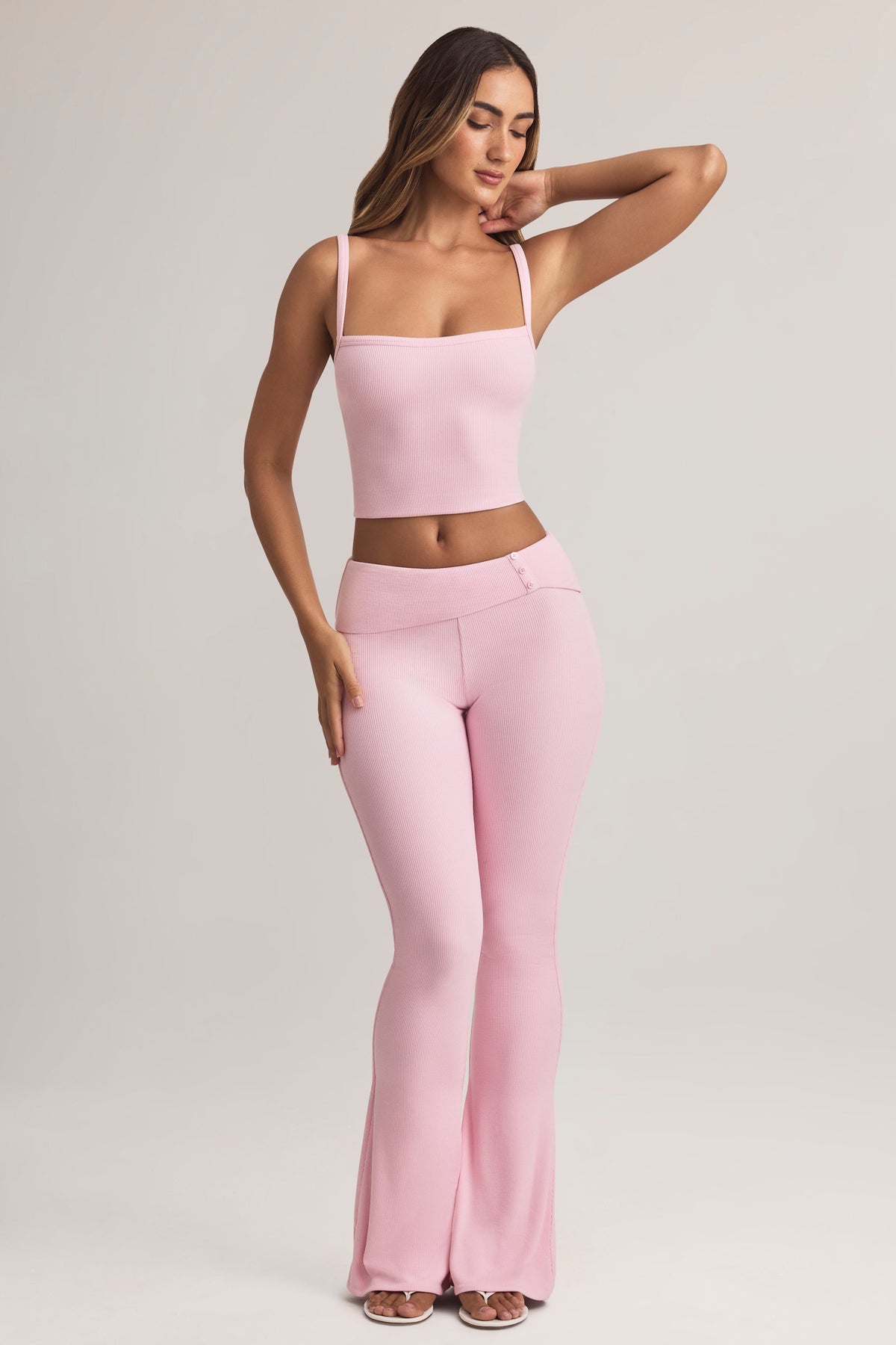 ⁣⁢Modal-Camisole-Top mit eckigem Ausschnitt in Blush⁤⁣