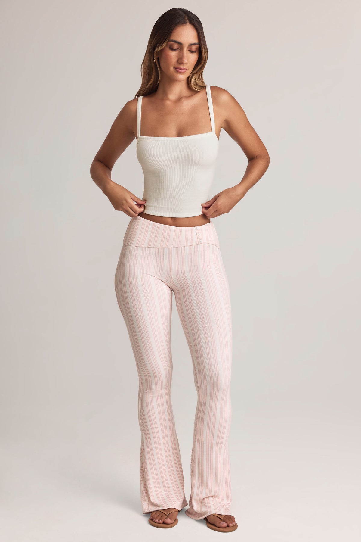 ⁣⁢Modal-Camisole-Top mit eckigem Ausschnitt in Kokosnuss⁤⁣