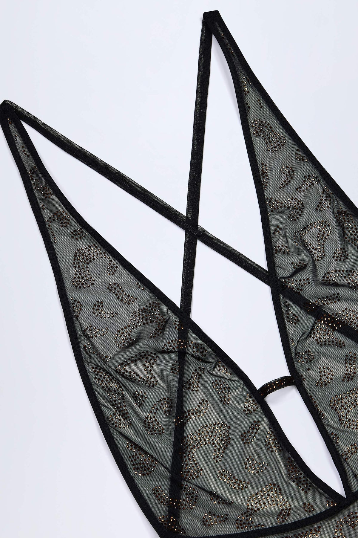 ⁣⁢Maxikleid mit Verzierungen und Rückenausschnitt in Schwarz⁤⁣