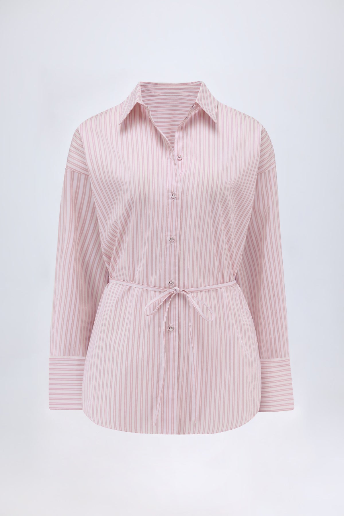 ⁣⁢Oversized Hemd in Pink Stripe⁤⁣