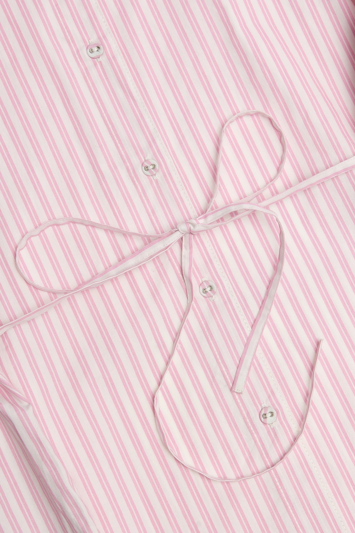 ⁣⁢Oversized Hemd in Pink Stripe⁤⁣
