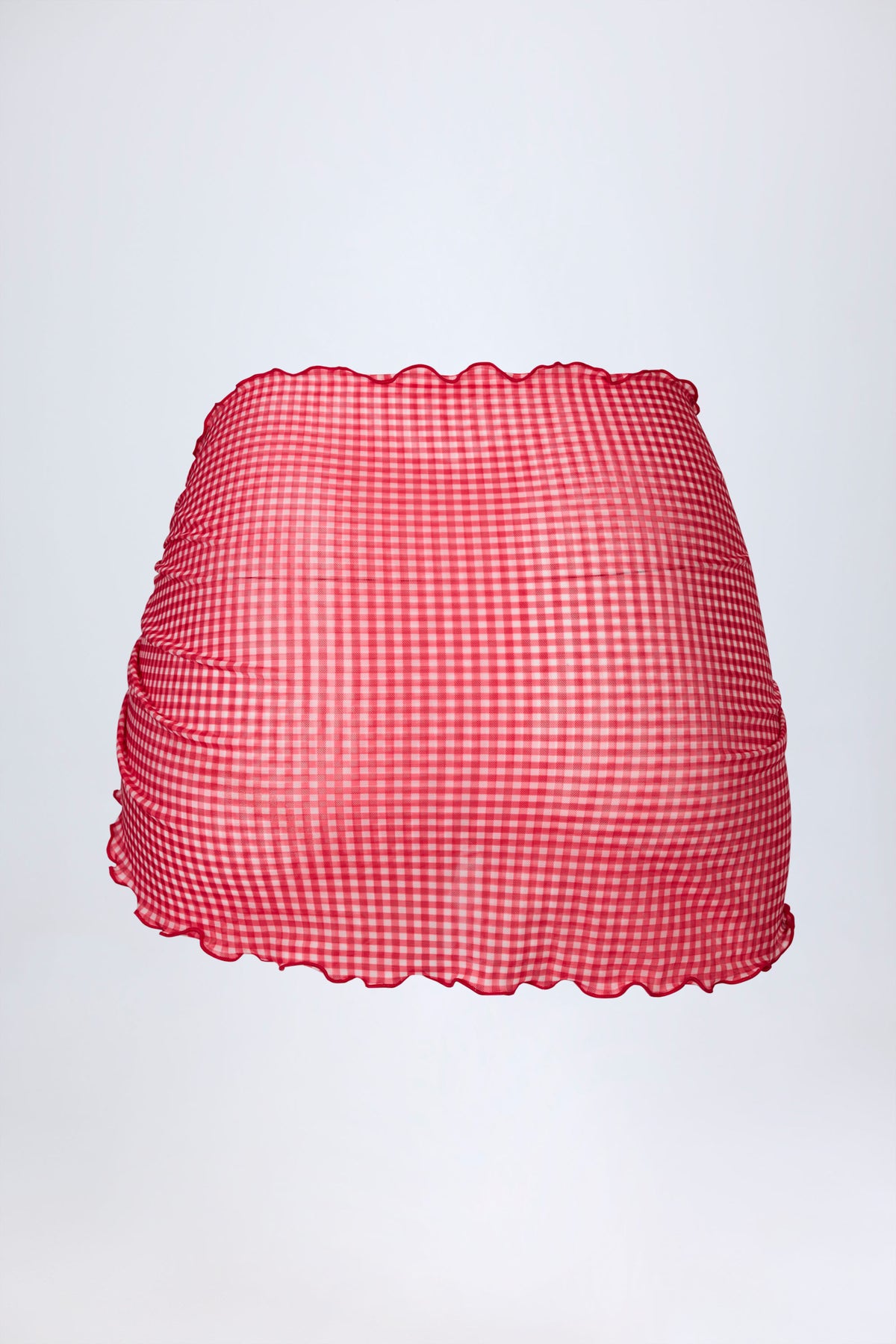 ⁣⁢Sarong mit seitlichem Bindeband im roten Vichy-Karo⁤⁣