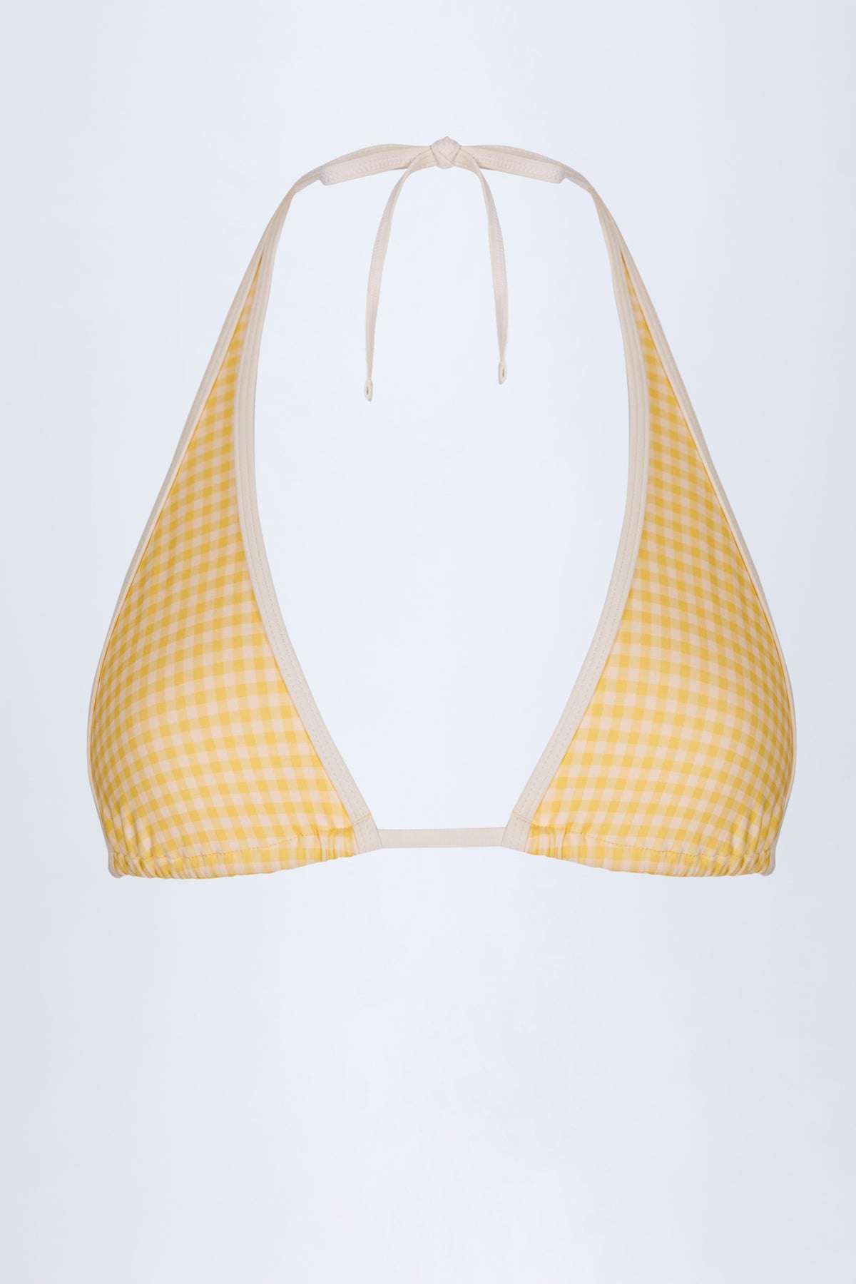 ⁣⁢Neckholder-Bikinioberteil im gelben Vichy-Karo⁤⁣