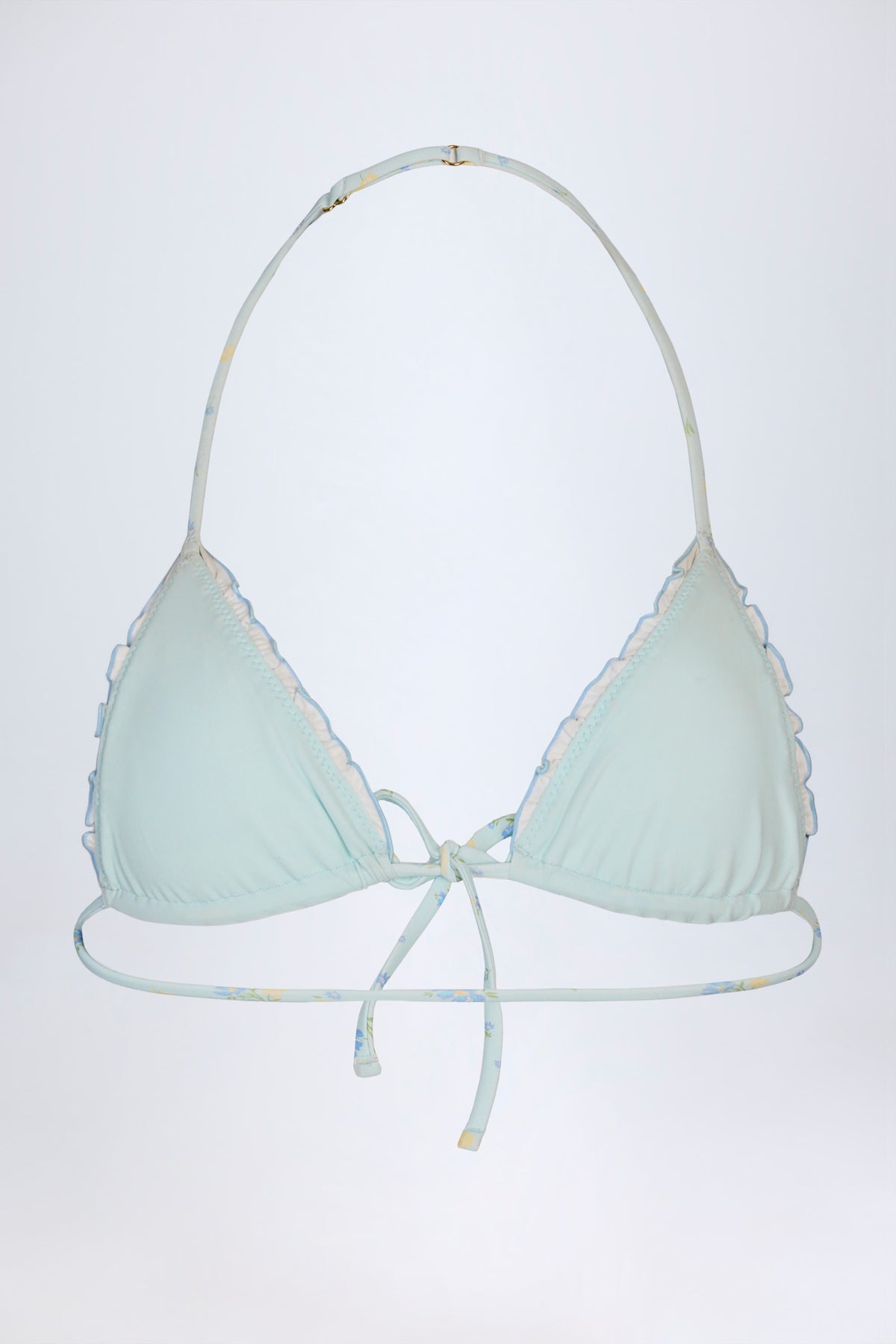⁣⁢Micro Triangel-Bikinioberteil in Blau Floral⁤⁣