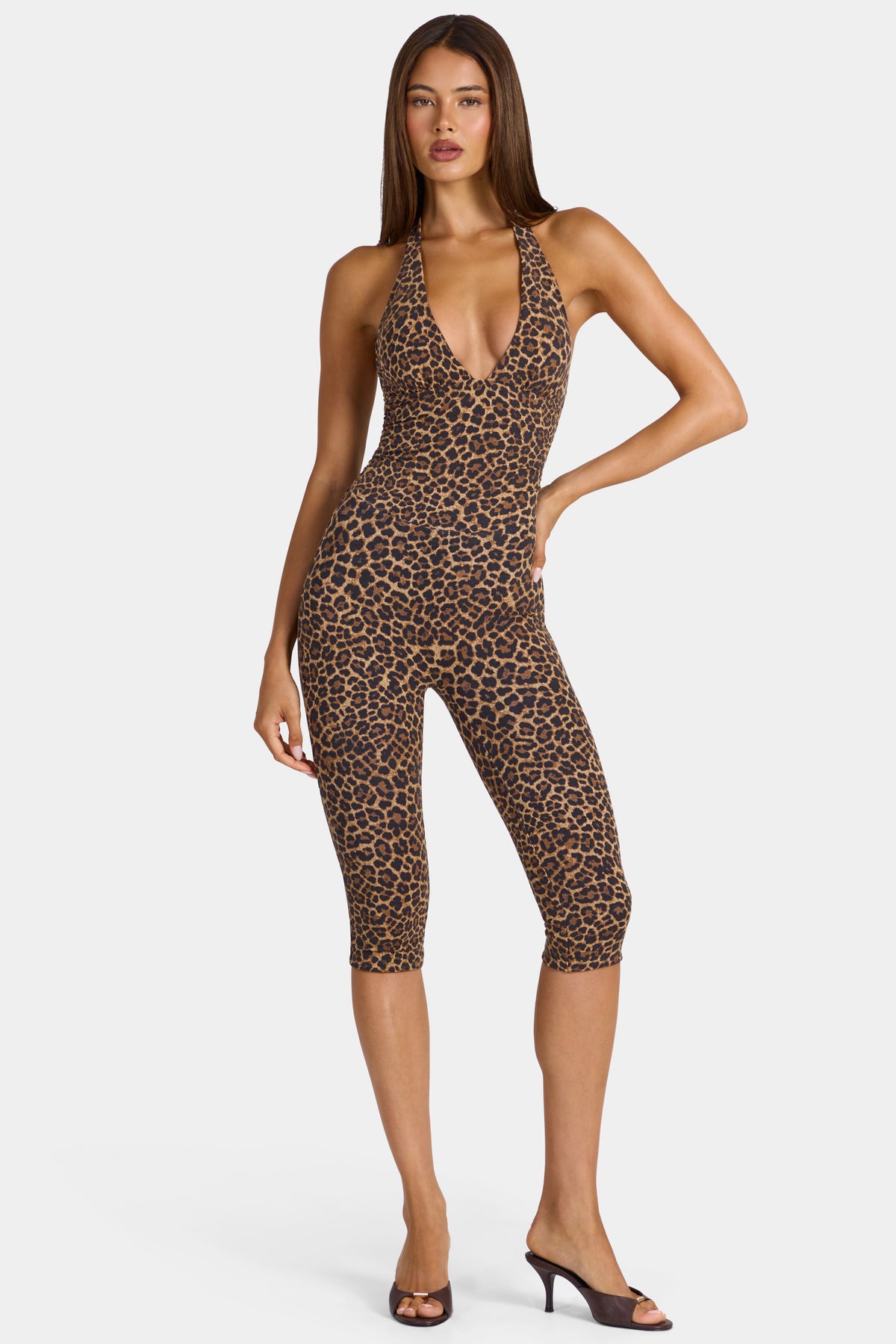 ⁣⁢Modal Capri-Jumpsuit in Leopard⁤⁣ - 1