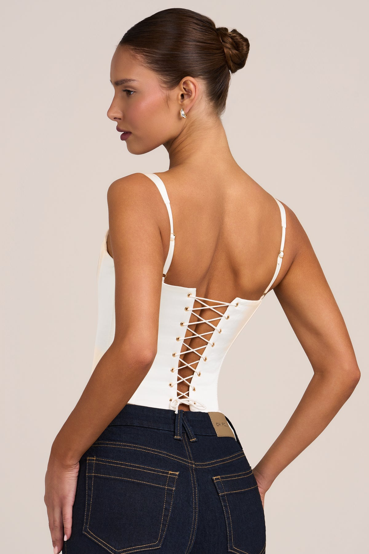 ⁣⁢Korsett-Top aus Satin in Weiß⁤⁣ - 2