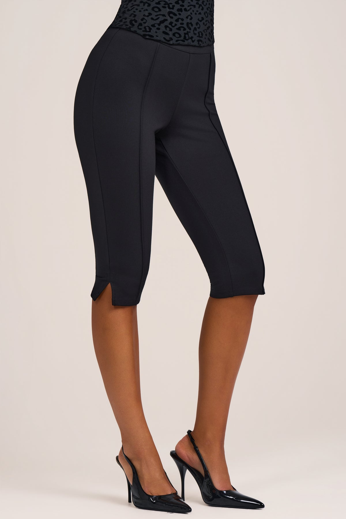 ⁣⁢Ponte Capri-Leggings in Schwarz⁤⁣