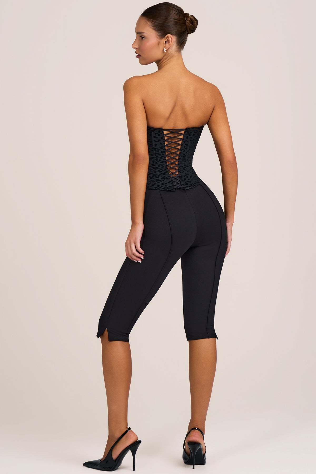 ⁣⁢Ponte Capri-Leggings in Schwarz⁤⁣