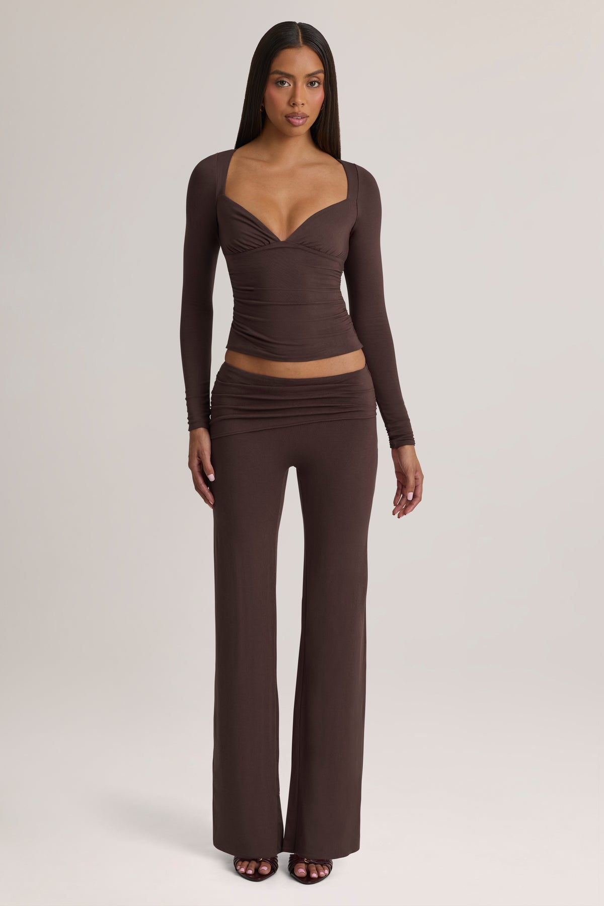 ⁣⁢Modal Mid-Rise Hose in Chocolate Brown⁤⁣