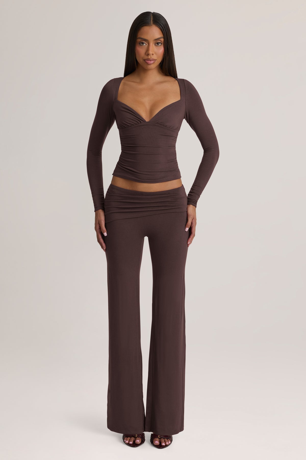 ⁣⁢Modal Mid-Rise Hose in Chocolate Brown⁤⁣