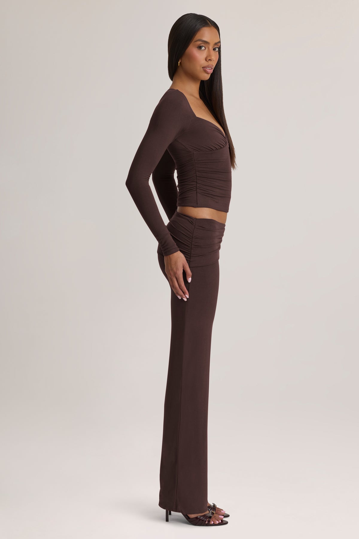 ⁣⁢Modal Mid-Rise Hose in Chocolate Brown⁤⁣