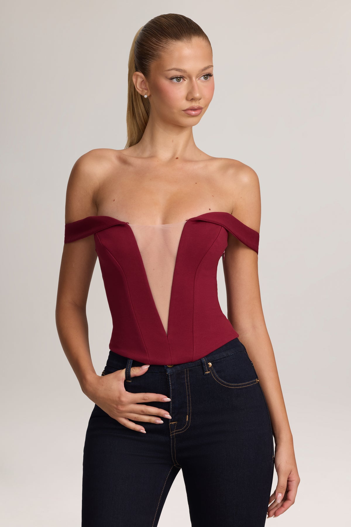⁣⁢Ponte Bardot Korsett-Top in Wine⁤⁣ - 1