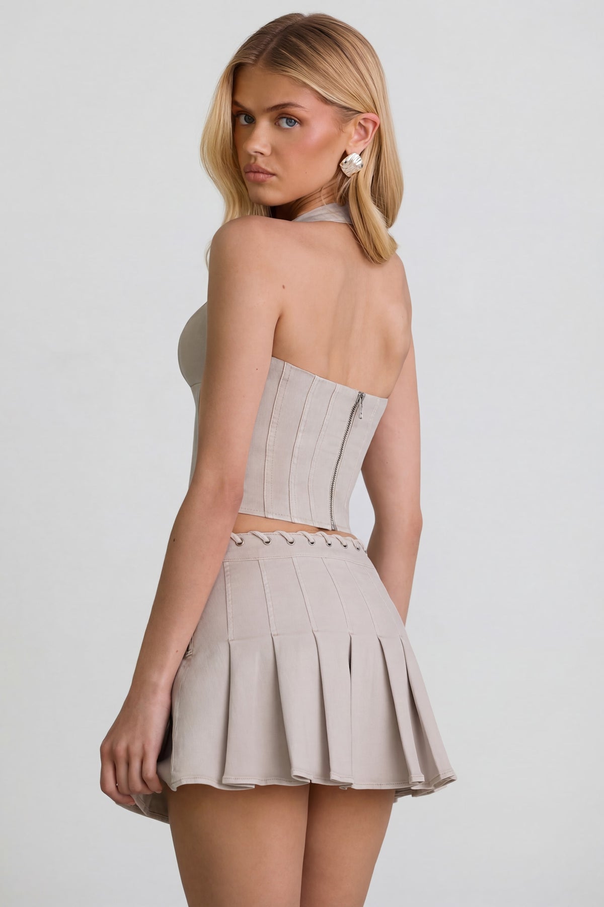 ⁣⁢Neckholder-Korsett-Top in Ecru⁤⁣