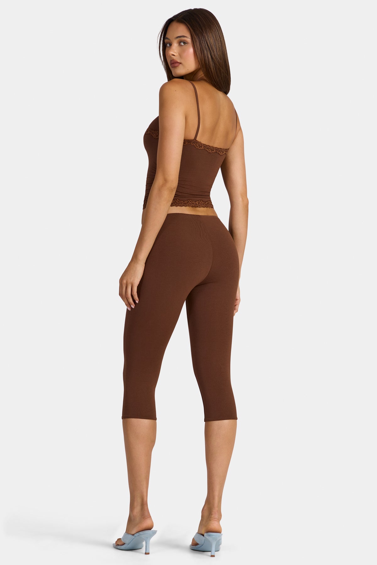 ⁣⁢Modal Capri-Leggings in Cocoa Brown⁤⁣ - 2