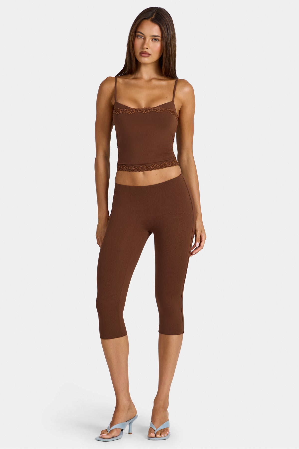 ⁣⁢Modal Capri-Leggings in Cocoa Brown⁤⁣ - 1