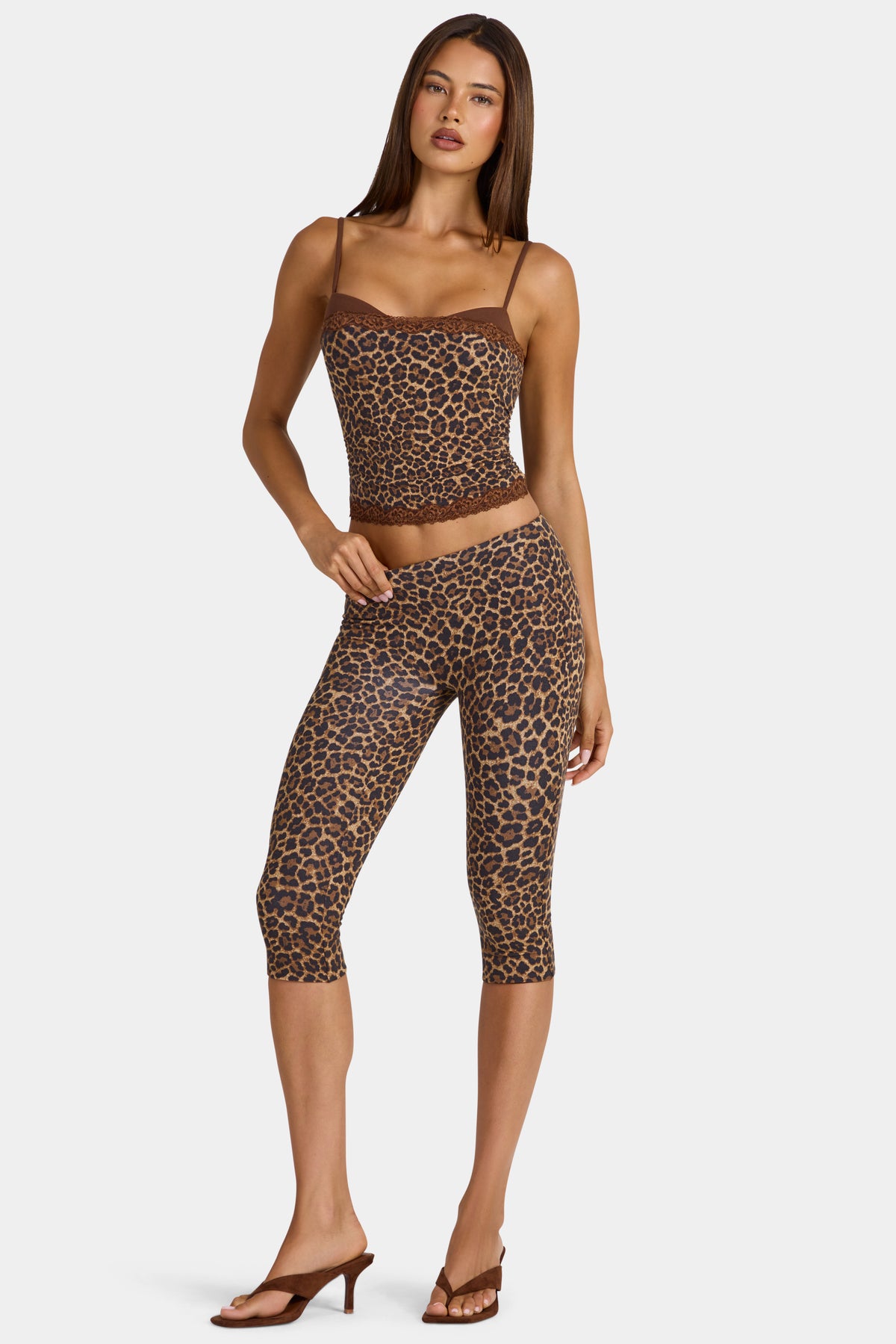 ⁣⁢Modal-Capri-Leggings in Leo-Muster⁤⁣ - 1