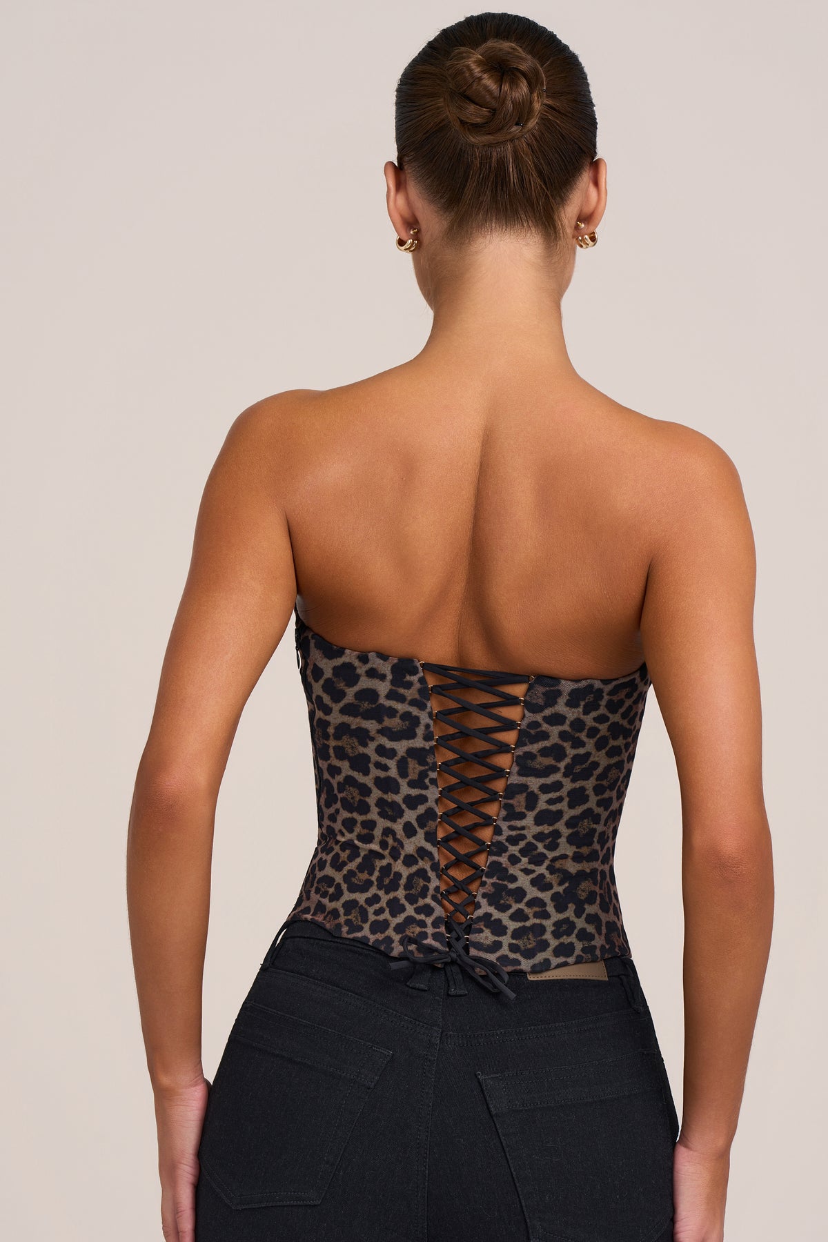 ⁣⁢Mesh-Korsett-Top in Leopardenmuster⁤⁣ - 2