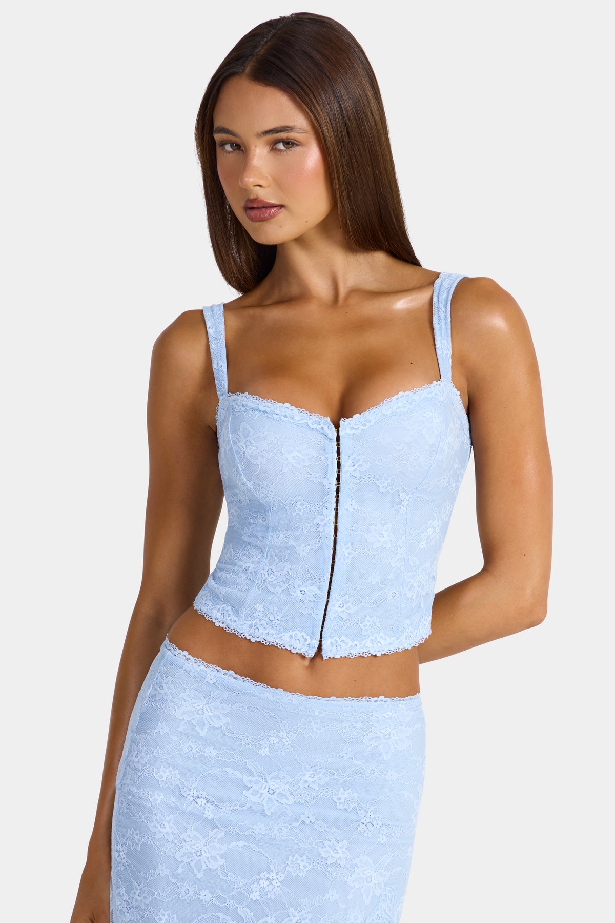 ⁣⁢Spitzen-Cami-Oberteil in Arctic Blue⁤⁣ - 1