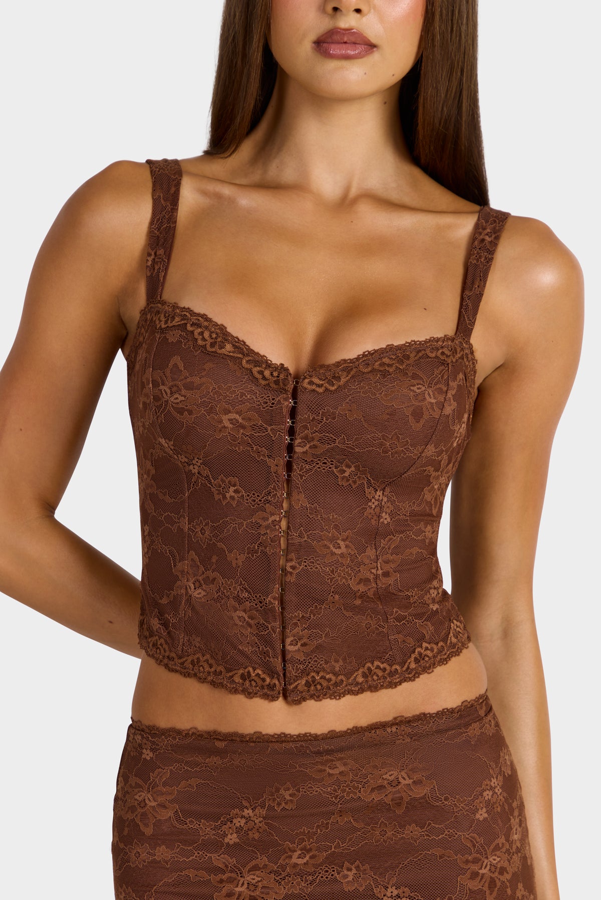⁣⁢Spitzen-Cami-Top in Cocoa Brown⁤⁣ - 2