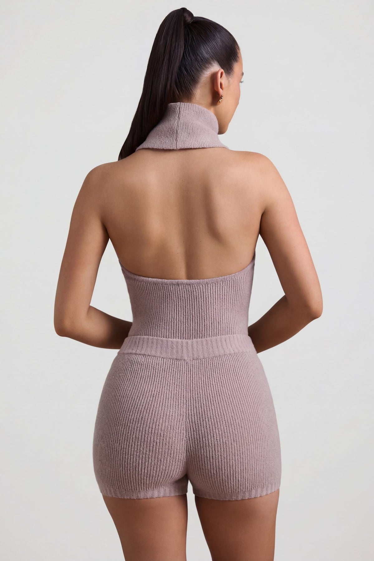 ⁣⁢Rippstrick-Shorts in Taupe⁤⁣ - 2