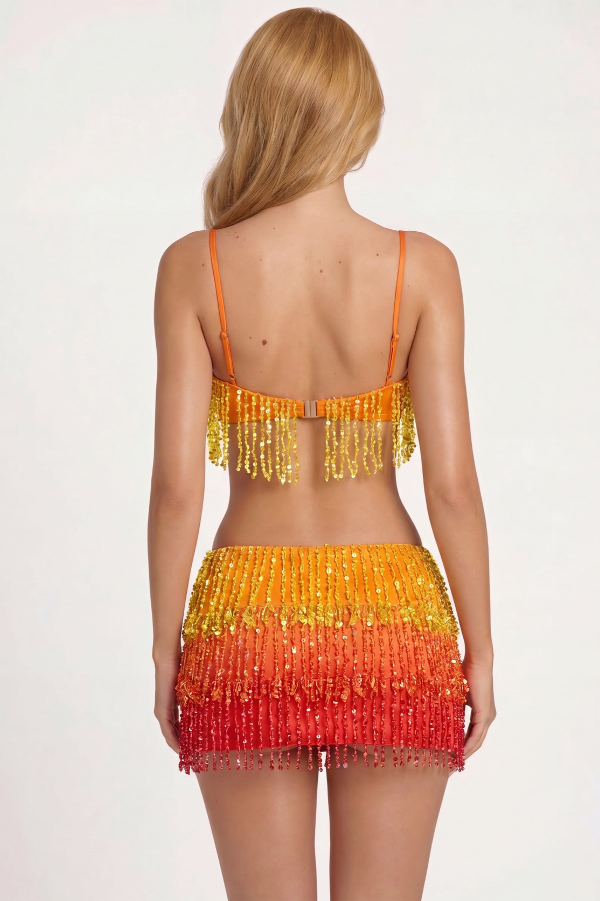 ⁣⁢Bralette mit Fransen in Orange Ombré⁤⁣ - 2