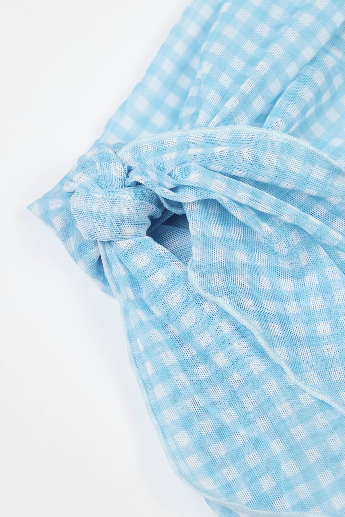 ⁣⁢Sarong im blauen Vichy-Karo⁤⁣