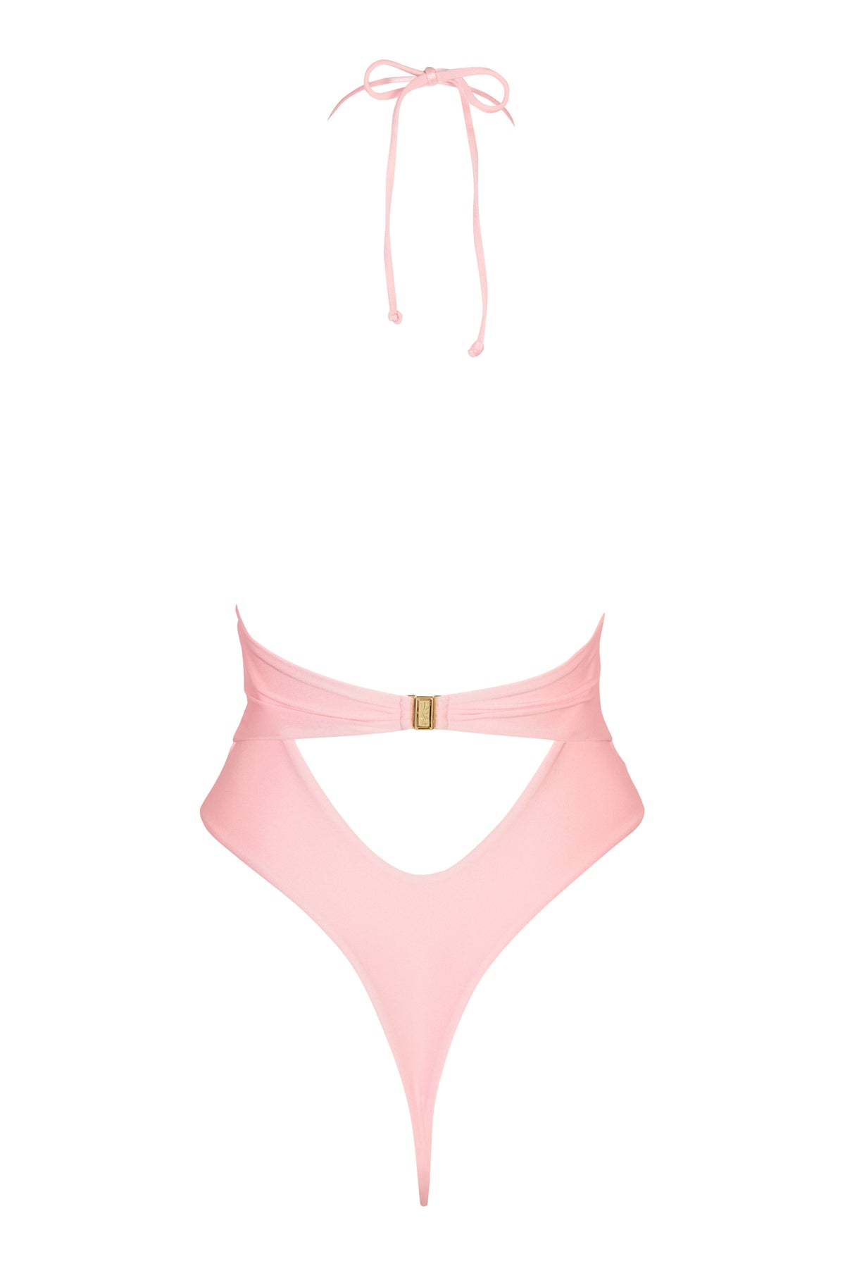 ⁣⁢Neckholder-Tanga-Badeanzug in Babyrosa⁤⁣