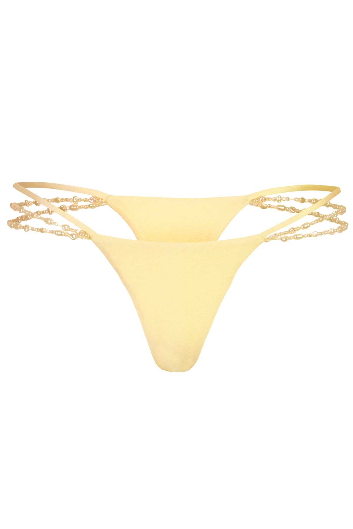⁣⁢Cheeky-Bikinihose mit mehreren Bändern in Zitronengelb⁤⁣