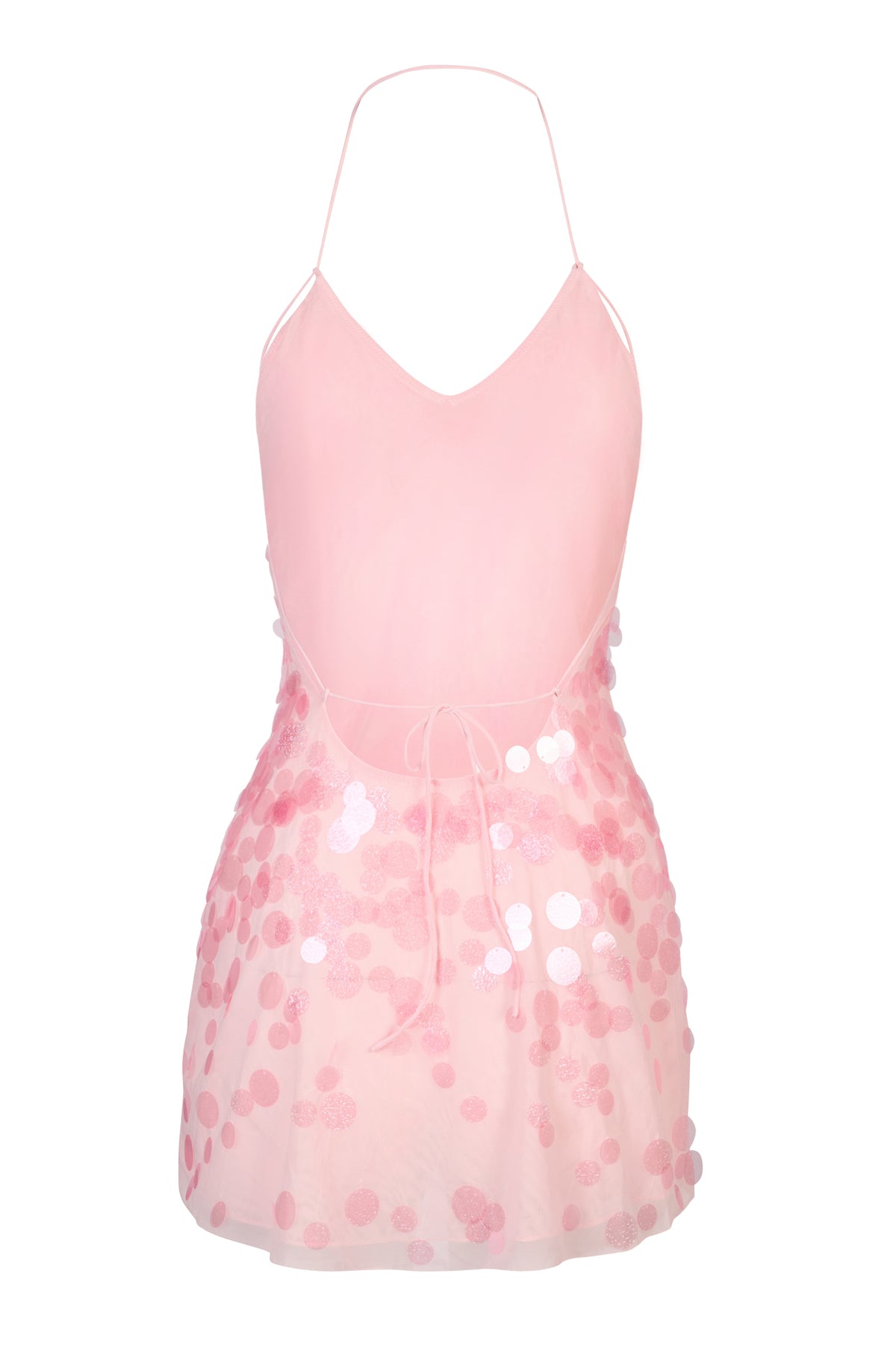 ⁣⁢Verziertes Minikleid in Babyrosa⁤⁣
