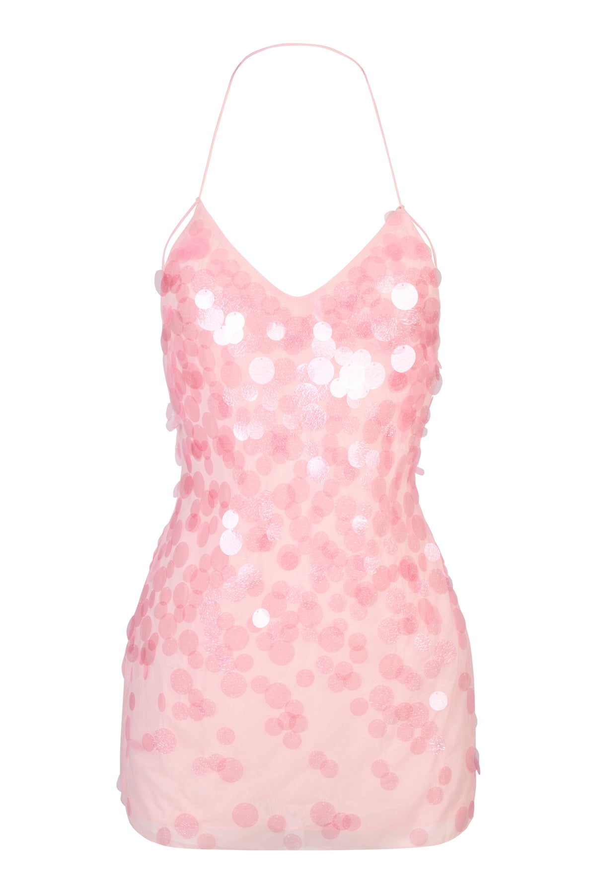 ⁣⁢Verziertes Minikleid in Babyrosa⁤⁣