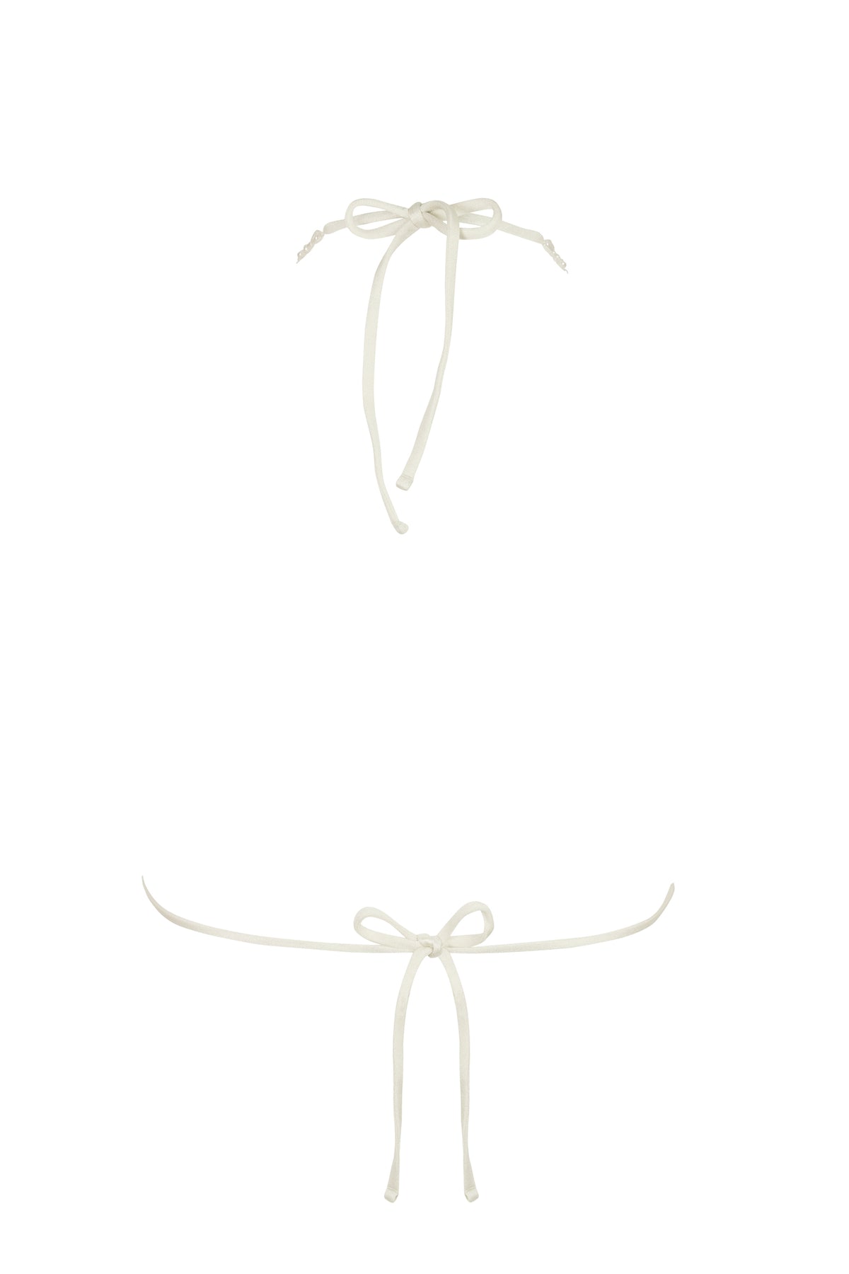 ⁣⁢Triangel-Bikinioberteil in Perlweiß⁤⁣