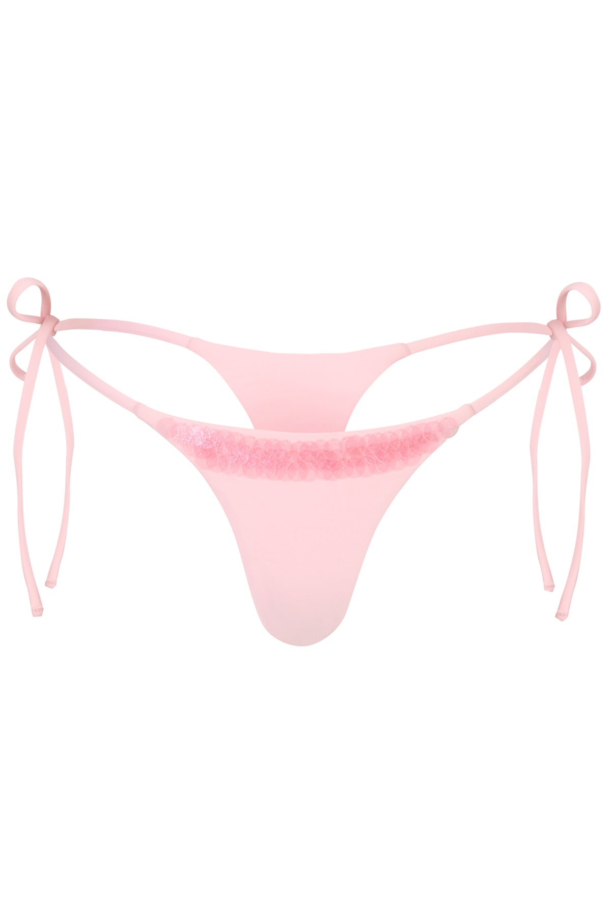 ⁣⁢Tanga-Bikinihose mit seitlichen Bindebändern in Babyrosa⁤⁣