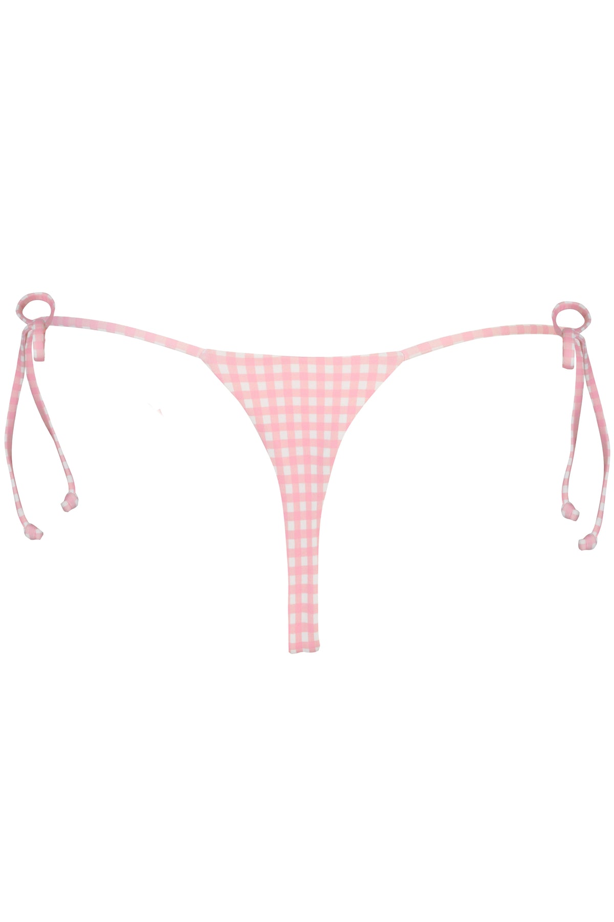 ⁣⁢Tanga-Bikinihose mit seitlichen Bindebändern im rosa Vichy-Karo⁤⁣