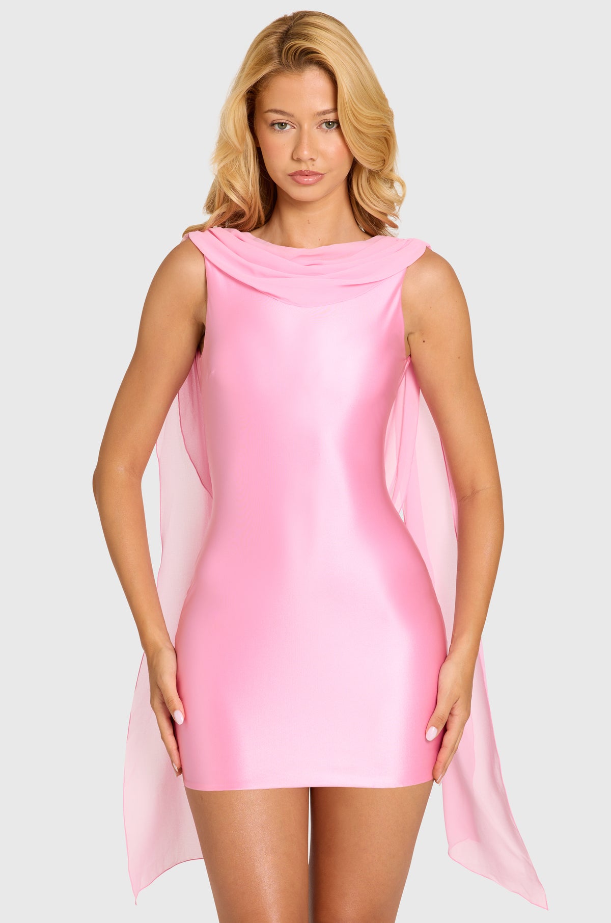 ⁣⁢Satin-Drapier-Minikleid in Blossom⁤⁣ - 1