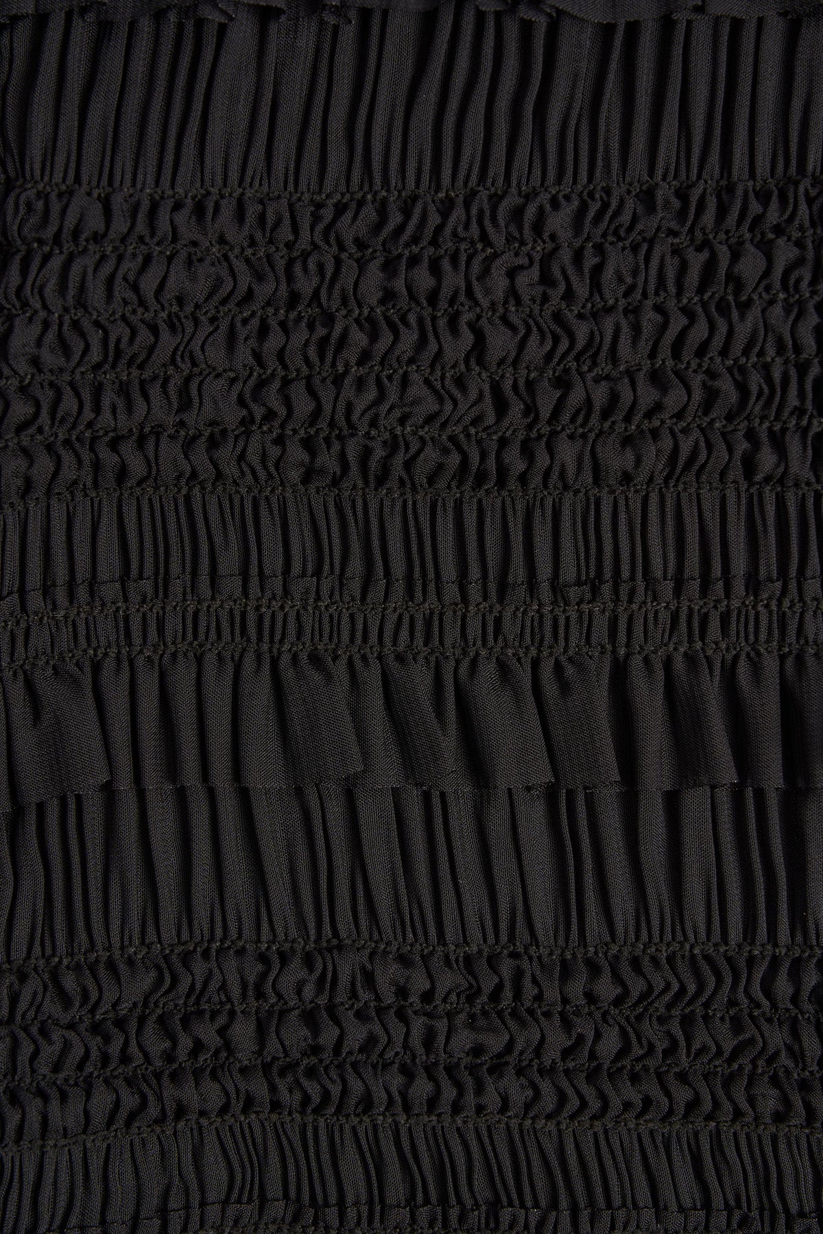 ⁣⁢Rüschen-Shorts mit Mid-Rise Bund in Schwarz⁤⁣