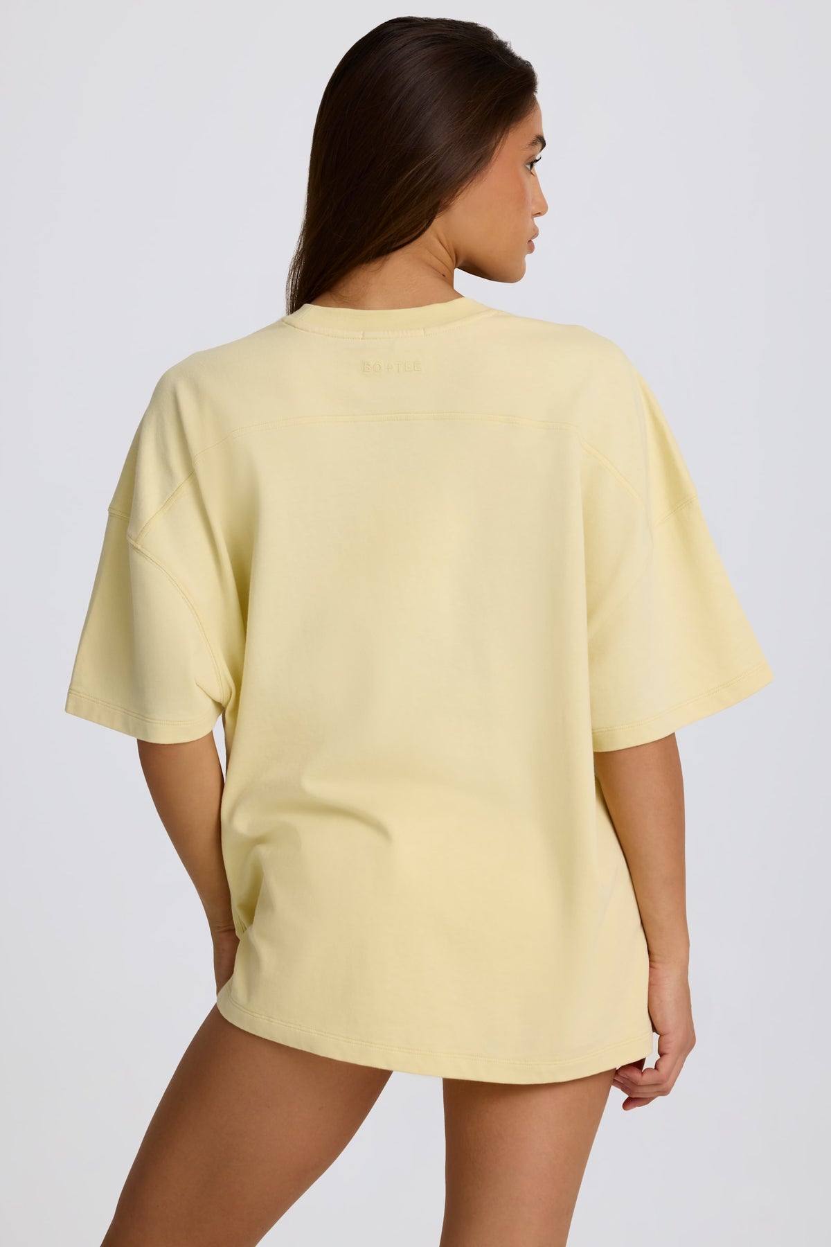 ⁣⁢Oversized-T-Shirt mit Print in Zitronengelb⁤⁣