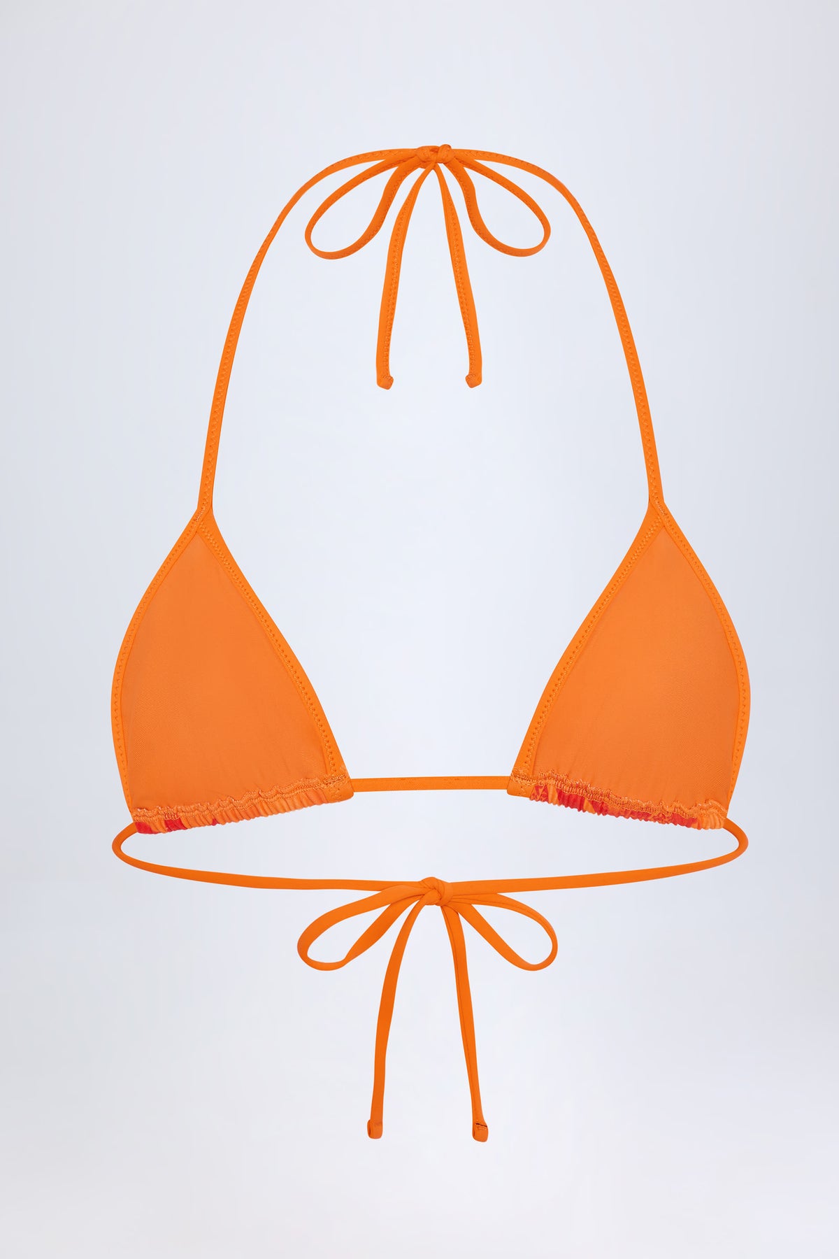 ⁣⁢Triangel-Bikinioberteil im Orange-Orchideen-Print⁤⁣